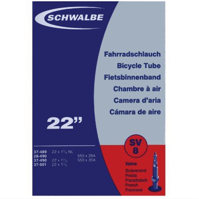 Schwalbe AV SV8 Chambre à air 22 pouces x 3/8 550A valve