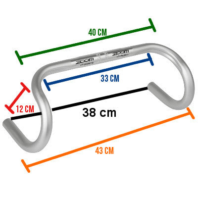 Guidon vélo course argent en aluminium