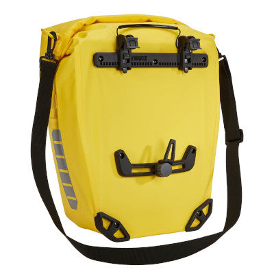 thule fahrradtasche gepäckträger Thule Shield Pannier 25L Hecktasche Doppel gelb Gepäckträger
