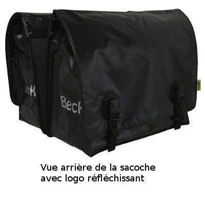 Beck Sacoche double vélo noire 65L en Bisonyl résistante et étanche