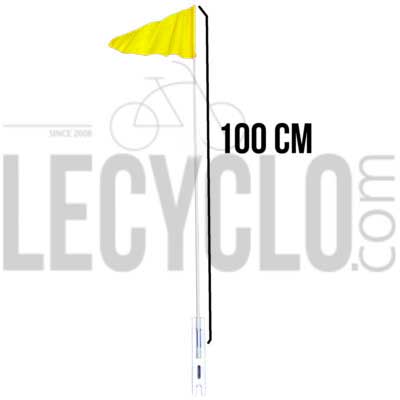 Drapeau de sécurité en fibre de verre à 2 sections pour vélo Supercycle  avec support de fixation d’essieu, orange, 6 mm