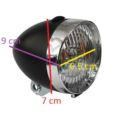 Luce Anteriore Bici Retro - 3 LED, Design Vintage Per Sicurezza - Foto 4