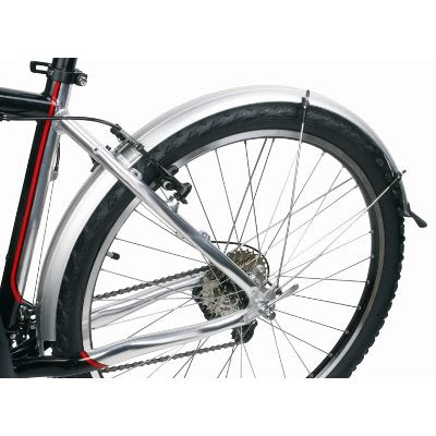 Garde boue argent avant et arrière pour vélo 26 pouces - 60 mm - #4