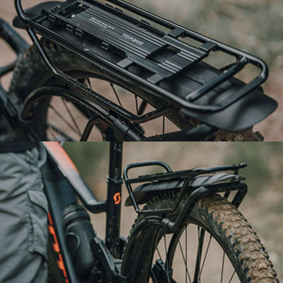 fahrrad schutzblech mit taschenhalter Topeak TetraRack Fender M2 Schutzblech unter MTB-Gepäckträger M2