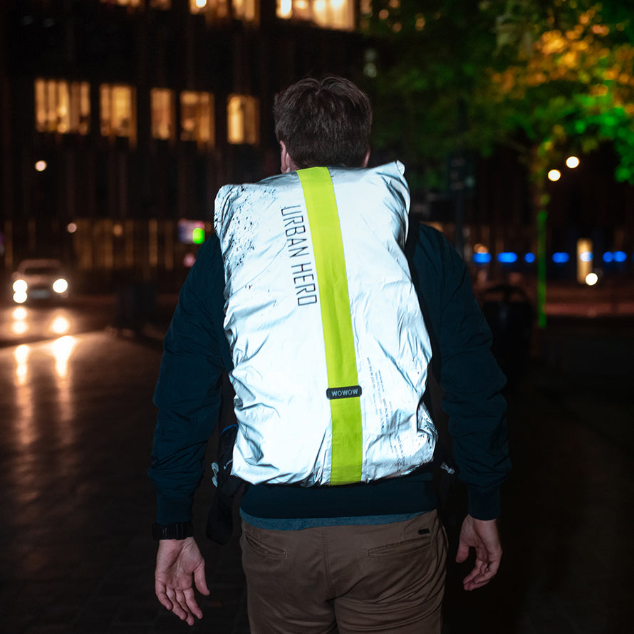 Copri Zaino Antipioggia 35L | Arancione Fluorescente Impermeabile - Foto 3