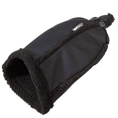 Manchons Basil noirs en cuir végétal sur guidon vélo  - #3