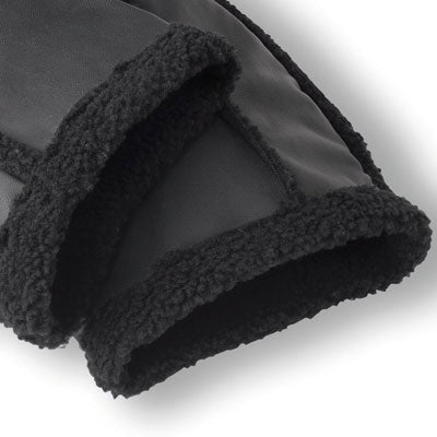 Manchons Basil noirs en cuir végétal sur guidon vélo  - #4