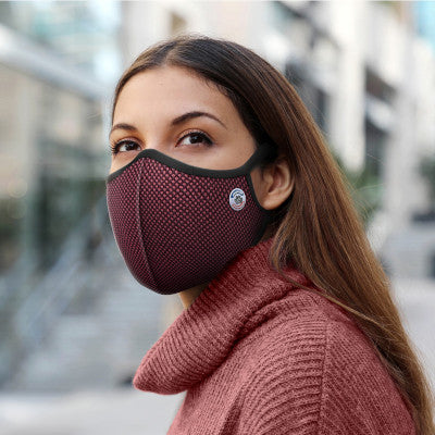 Masque FFP2 anti-pollution Frogmask bordeaux pour cycliste - #2