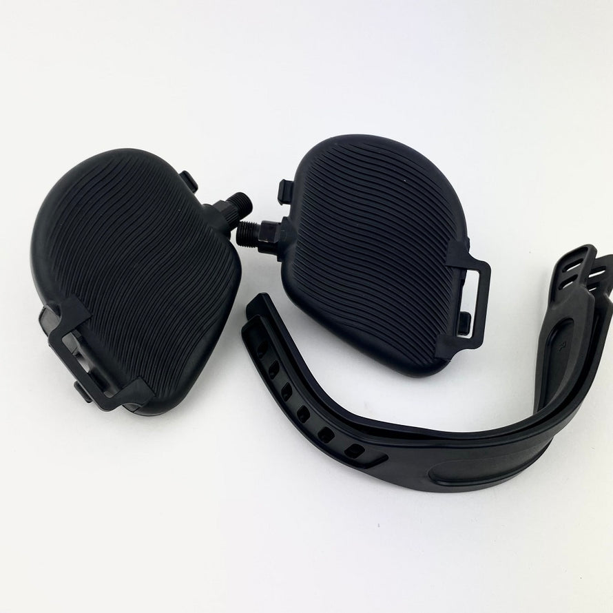 pedale für heimtrainer Pedale Heimtrainer schwarz mit verstellbaren Gurten
