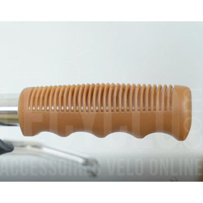 fahrradgriffe 110mm Fahrradgriffe 110 mm Gummi mit Vertiefung karamellfarben retro