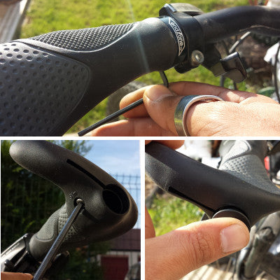 Paire de poignées de vélo ergonomiques triple densité 135 mm Paire de poignées de vélo ergonomiques triple densité 135 mm