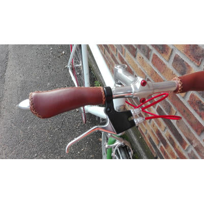 Poignées vélo ergonomiques imitation cuir marron - #2