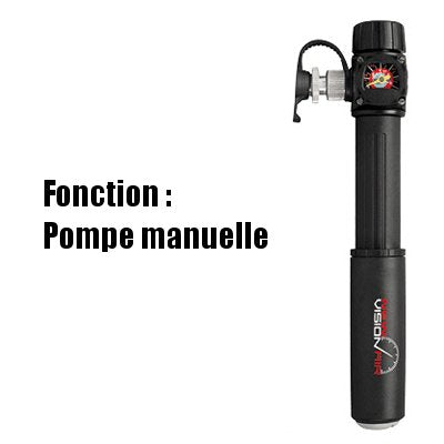 Pompe vélo avec manomètre double fonction : gonfleur Co2 et manuelle