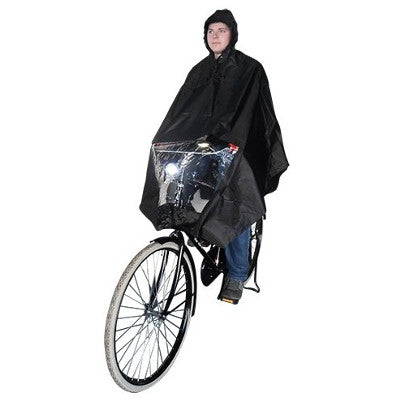 Poncho pluie noir avec fenêtre pour éclairage vélo - #1