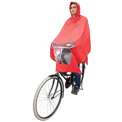 Poncho pluie rouge avec fenêtre pour lumière de vélo - #1