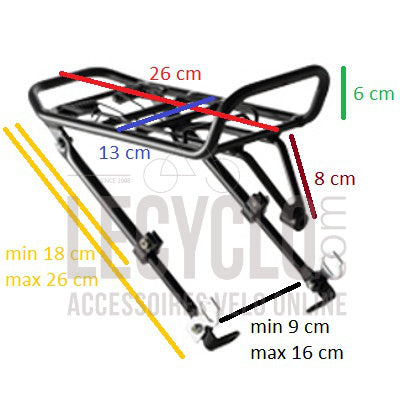 BLB Frontière Porte bagages vélo urbain avant argent en acier BLB Frontière Porte bagages vélo urbain avant argent en acier