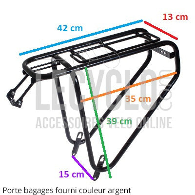 Porte bagages vélo argent charges lourdes 35 kilos Steco - #3