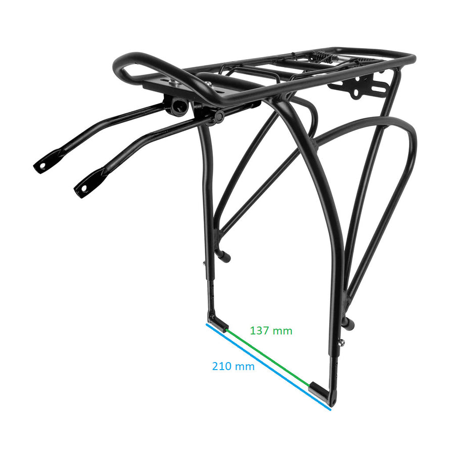 Dimensions porte-bagages arrière pour vélo avec freins à disque