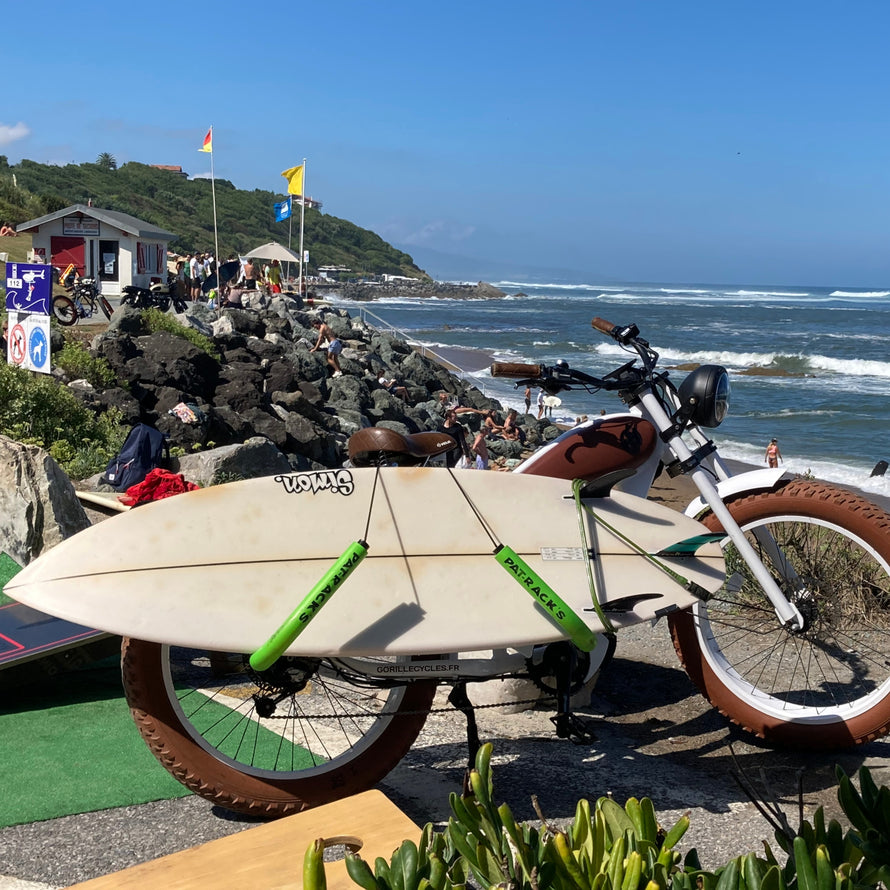 surfbrett fahrradanhänger Pat Racks Longboard Fahrradständer für lange Surfbretter