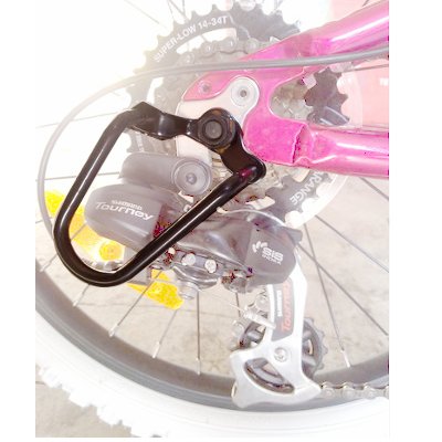 Protège Dérailleur Arrière Vélo, Acier Inoxydable, Pour Route Et VTT, Argent/noir