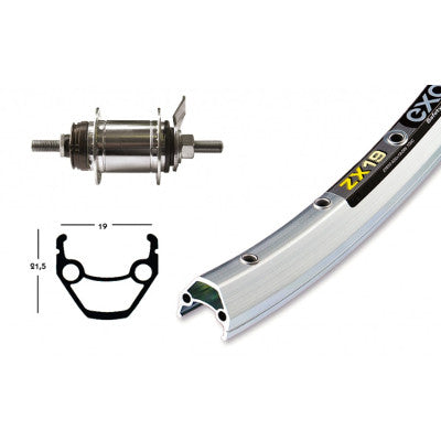 Roue Vélo City Arrière Moyeu Acier Retropedalage Aluminium Velox Torpedo 1v Argente 650x35b