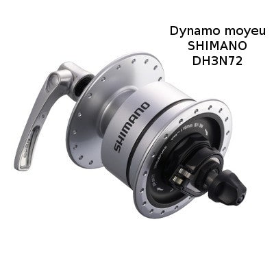 Roue dynamo moyeu Shimano DH-3N31 pour velo 26 pouces VTT
