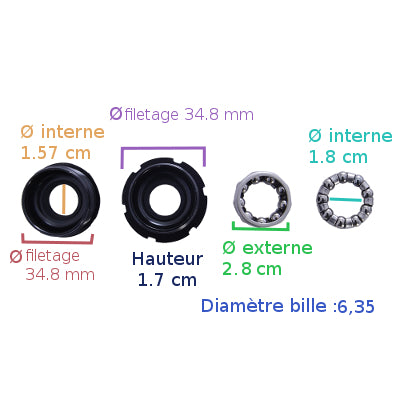 Roulements à billes pour boitier de pédalier axe carré - #5