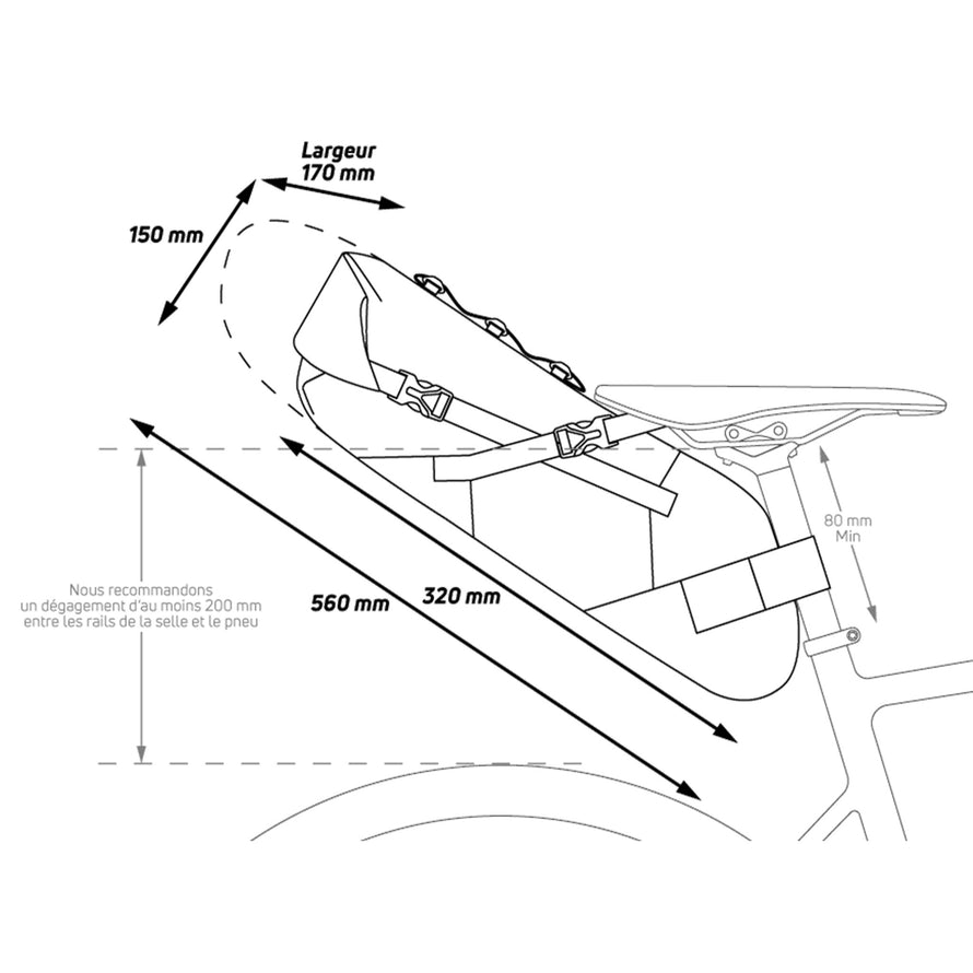 Dimensions sacoche de selle Z Adventure R11 Zefal