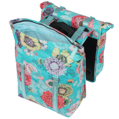 Sacoche vélo double porte-bagage amovible MIK bleu Bloom Basil - #4