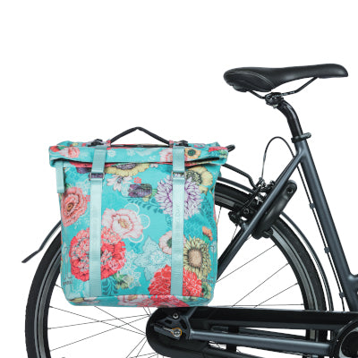 Sacoche vélo double porte-bagage amovible MIK bleu Bloom Basil - #5