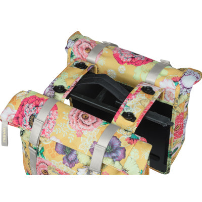 fahrradtasche blumenmuster Basil Bloom Field MIK Doppelte abnehmbare Fahrradtasche gelb mit Blumen 35L