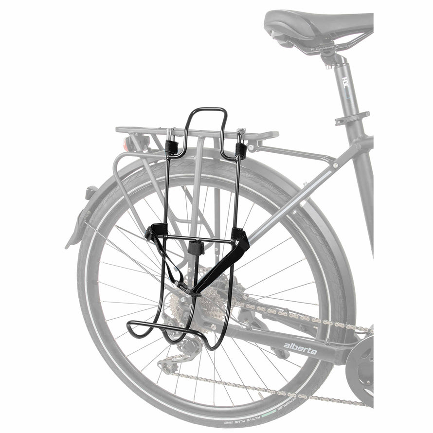 Support sur porte-bagages pour sacoche ou sac à dos