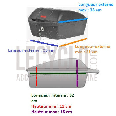 Top case fixation porte bagages SYSTEME QR 11L POLISPORT